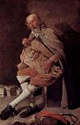 Georges de La Tour Hurdy gurdy player oil on canvas
